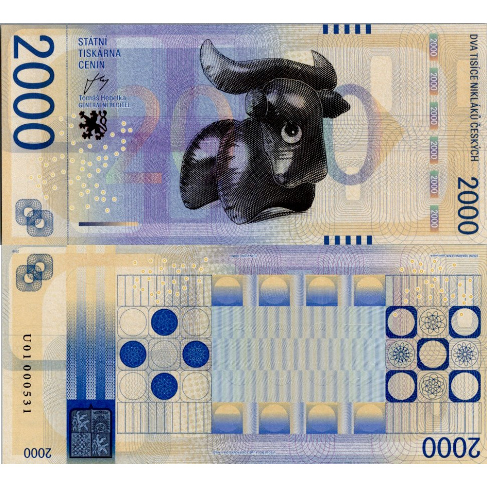 Pamětní banknovka, 2000, U01, N/UNC, Česká republika Pamětní banknovka, 2000, U01, N/UNC, Česká republika