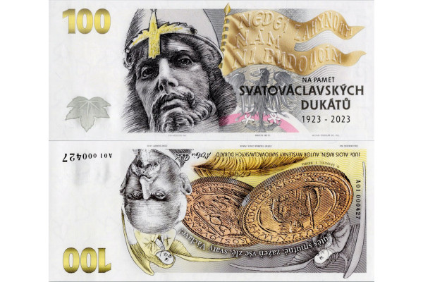 Pamětní banknovka, 100, Pi. A01, N/UNC, Česká republika, 2023, serie A01