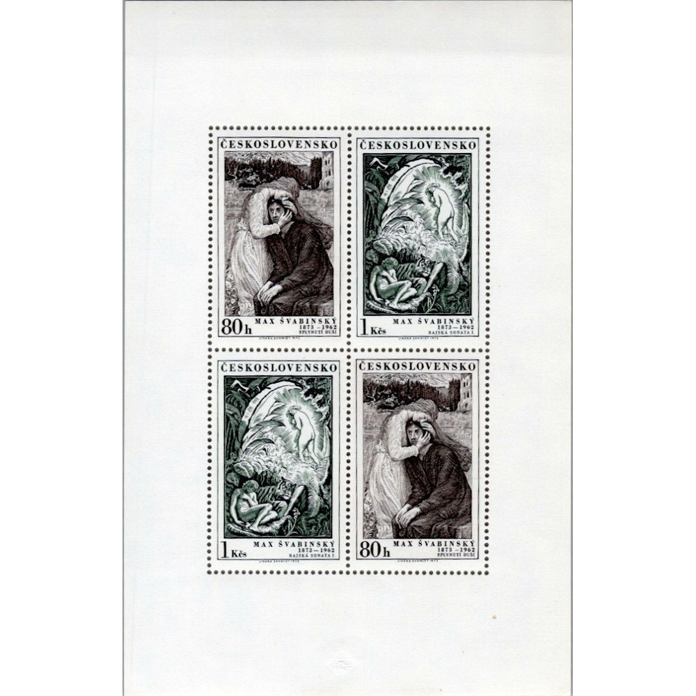 Mini-folha PL Tchecoslováquia, Pof.2050-2051 (Mi. 2162-2163), MNH, 80h