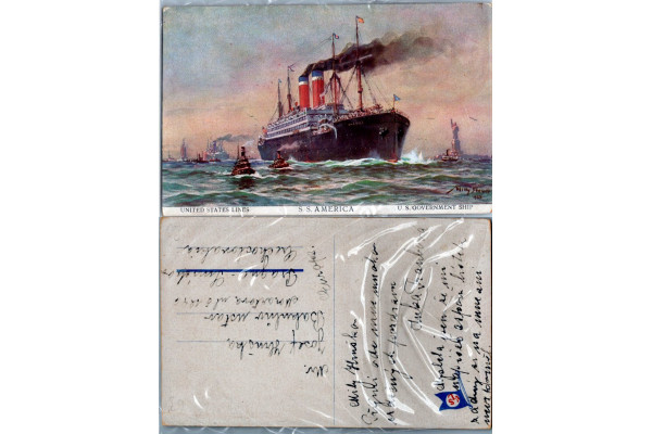 Pohlednice (*), USA, SS "America"