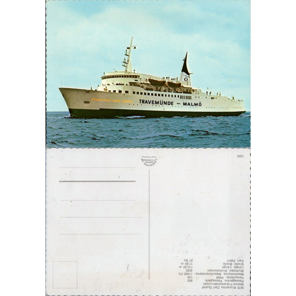 Cartão-postal , (*), Suíça – Travemünde - Malmö