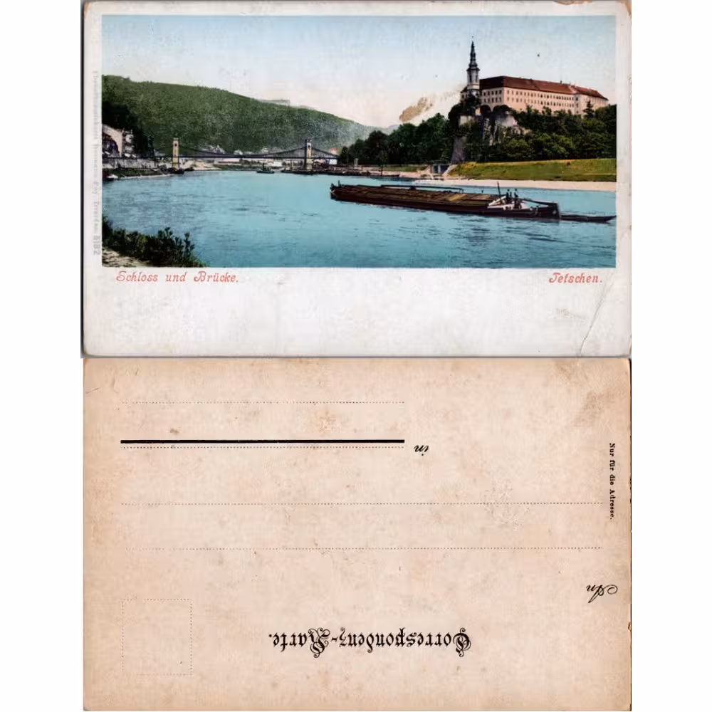 Postkarte (*), Österreich-Ungarn – Tetschen