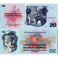 Billete Checoslovaquia, 20 Kčs, Pi. 92a, N/UNC, 1970, serie F 09, 639201
