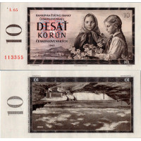 Billete Checoslovaquia, 10 koruna, Pi. 88d, N/UNC, 1960, serie L, 65