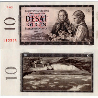 Billete Checoslovaquia, 10 Kčs, Pi. 88d, N/UNC, 1960, serie L, 65