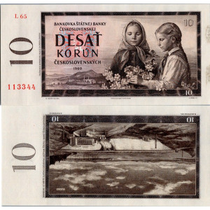 Bankovka ČSR, 10 Kčs, Pi. 88d, N/UNC, 1960, serie L, číslo 113344!!!