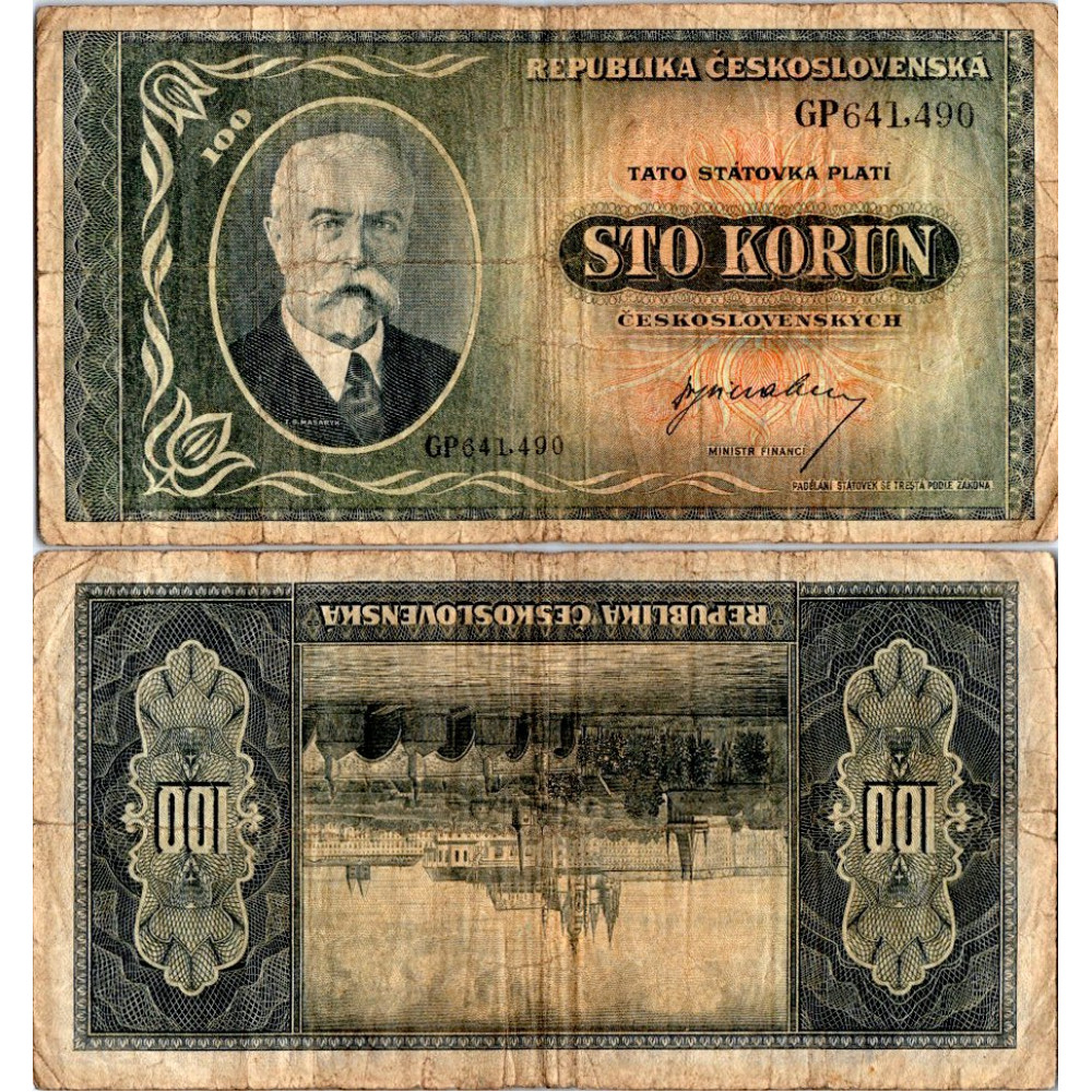 Bankovka ČSR, 100 Kčs, Pi. 63a, 4/G, serie GP, 641490