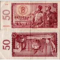 Billete Checoslovaquia, 50 Kčs, Pi. 90c, 3/VG, 1964, serie J, 04