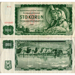 Bankovka ČSR, 100 Kčs, Pi. 91i, 3/VG, 1961, serie X, 04
