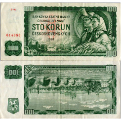 Bankovka ČSR, 100 Kčs, Pi. 91e, 3/VG, 1961, serie P, 91