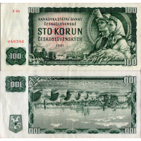 Billete Checoslovaquia, 100 Kčs, Pi. 91j, 2/VF, 1961, serie X, 86