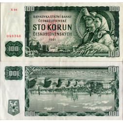 Banknote Tschechoslowakei, 100 Kčs, Pi. 91j, 2/VF, 1961, serie X, 86