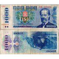 Banknote Tschechoslowakei, 1000 Kčs, Pi. 98a, 3/VG, 1985, Serie C, 809894