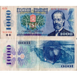 Bankovka ČSR, 1000 Kčs, Pi. 98a, 2/VF, 1985, serie C, 71