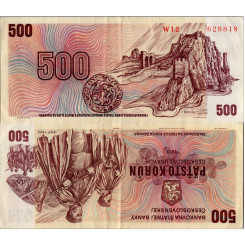 Bankovka ČSR, 500 Kčs, Pi. 93, 2/VF, 1973, série W, 628818