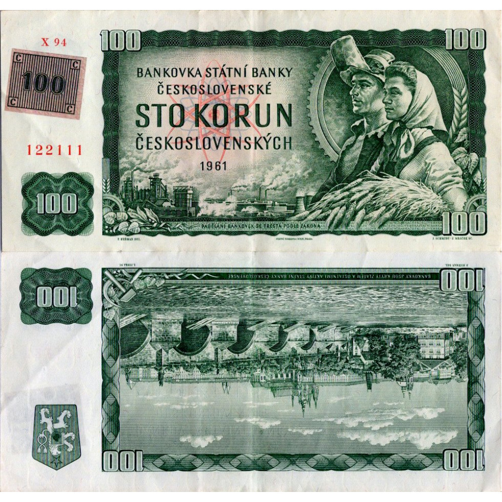 Banknote Czechia, 100 Kčs, Pi. 1j, 3/VG, 1961, serie X, 94