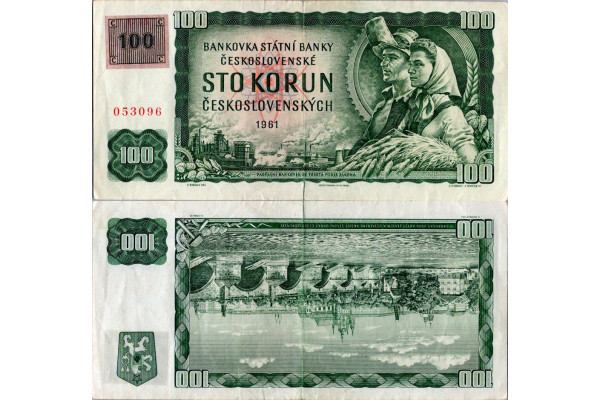 Bankovka ČR, 100 Kčs, Pi. 1k, 2/VF, 1961, G45