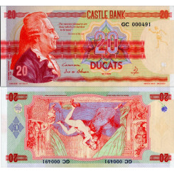 Suvenýrová bankovka, 20 Ducats, GC 000491, N/UNC, 2022, serie GC