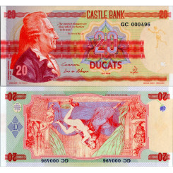 Suvenýrová bankovka, 20 Ducats, GC 000496, N/UNC, 2022, serie GC