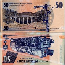 Gábrišovka, 50 Kčs, 2072345, N/UNC, Lokomotiva Škoda 556.0