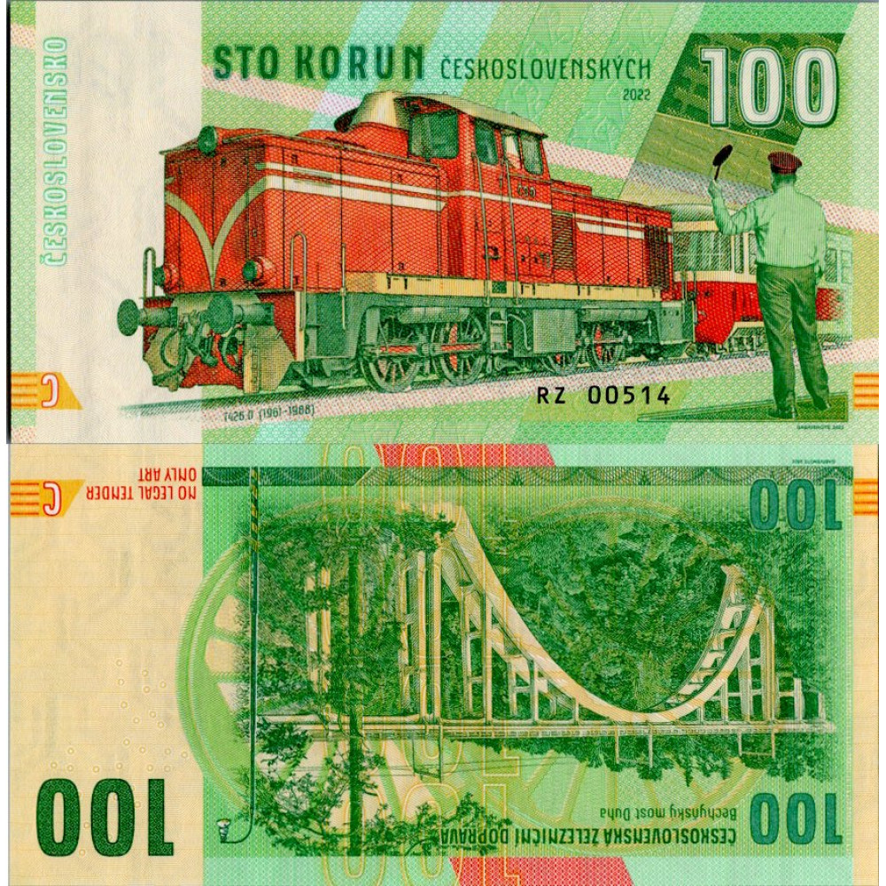 Gábriš-Banknote, 100, RZ 00514, N/UNC, 2022, serie RZ, 00514