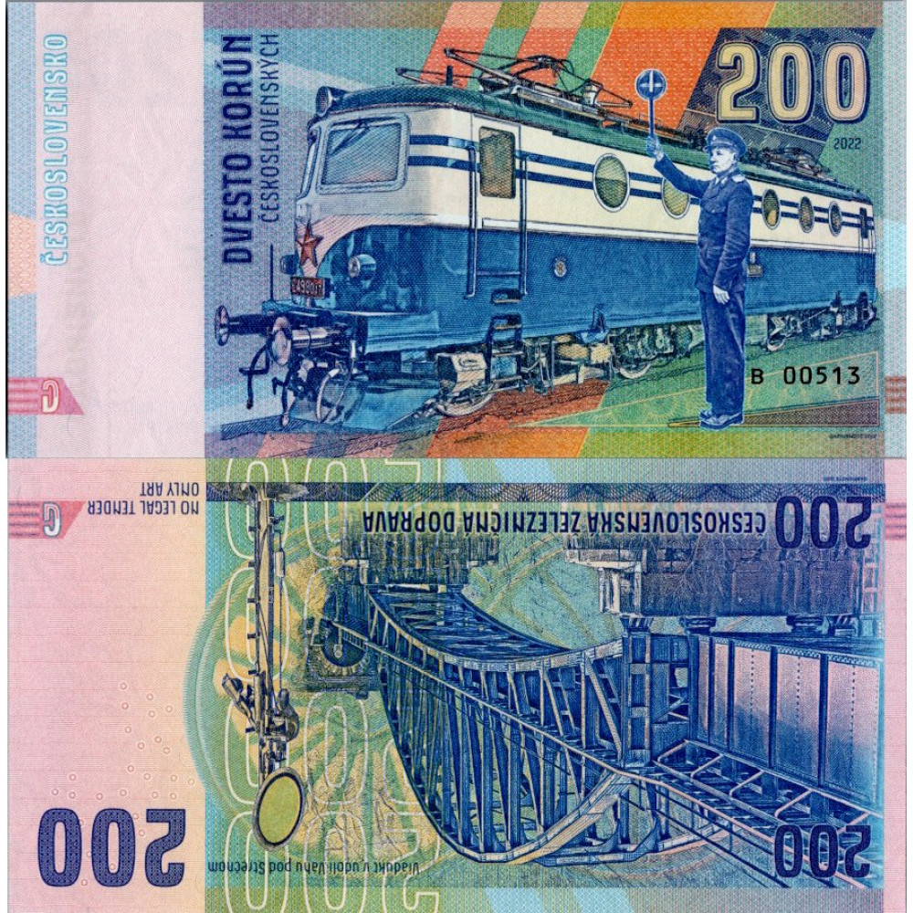 Gábriš-Banknote, 200 Kčs, B 00513, N/UNC, 2022, serie B, 00513