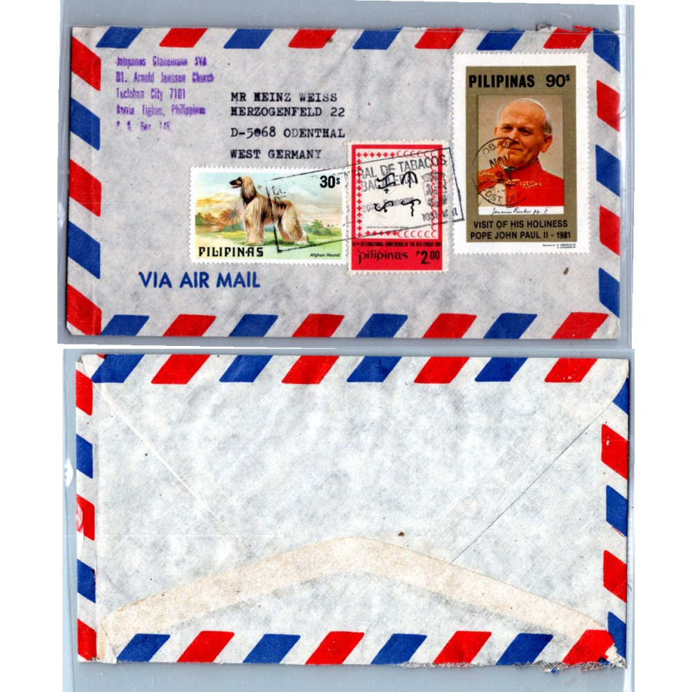 Envelope circulado Ásia, Usado #, Filipinas