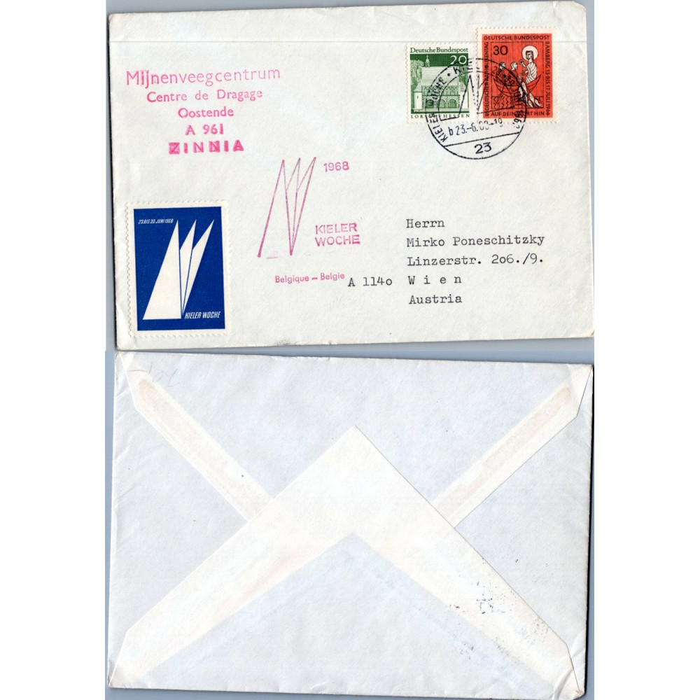 Celistvost Lodní pošta#, Německo, ship *Zinnia*.