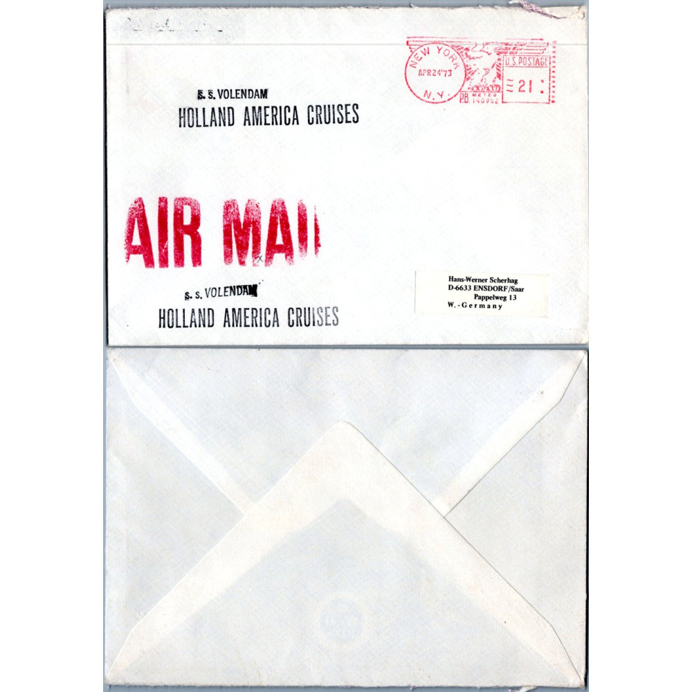 Sobre circulado Correo marítimo, Usado #, Estados Unidos