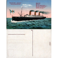 Cartão-postal , (*), Alemanha, navio a vapor gigante “Imperator”