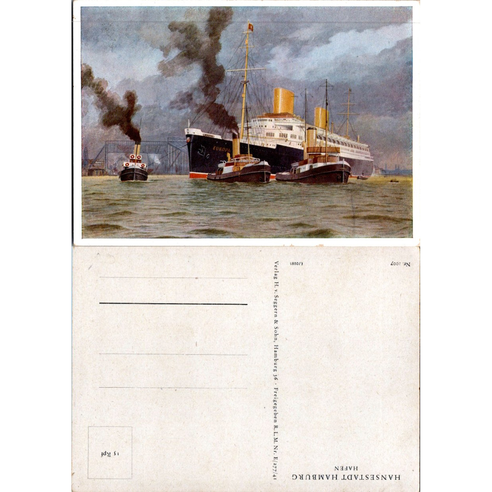 Postkarte (*), Deutschland – Hamburg, MS „Europa“