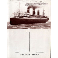 Cartão-postal , (*), França, Navio de passageiros “Ile de France”