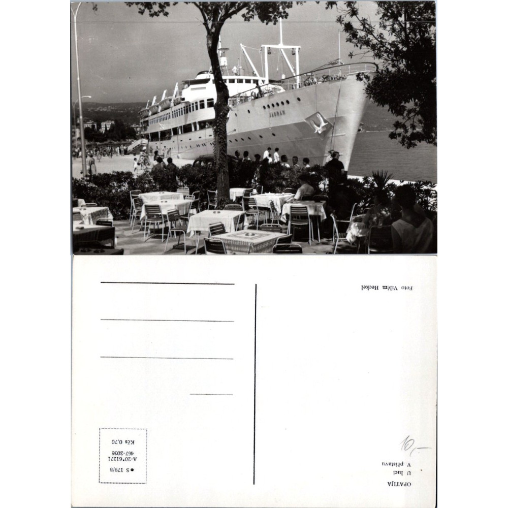 Cartão-postal , (*), Iugoslávia, Opatija, MS “Jadran”