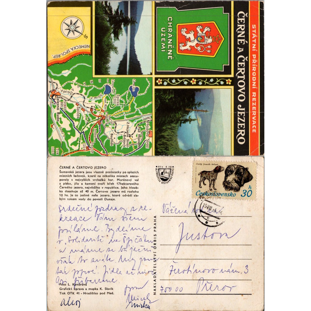Postcard , (*), Czechoslovakia, Černé and Čertovo Jezero