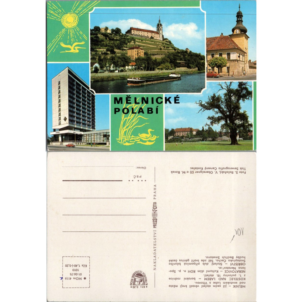 Postkarte (*), Tschechoslowakei, Mělnické Polabí