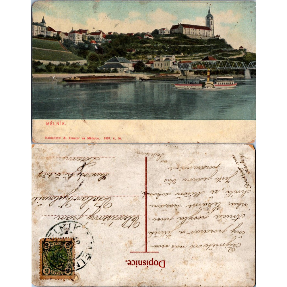 Postkarte (*), Österreich-Ungarn, Mělník