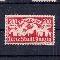 Sello Ciudad Libre de Dánzig, Mi.137 (SG 123), MNH, 500 M