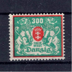 Sello Ciudad Libre de Dánzig, Mi.130 (SG 125), MH, 300 M