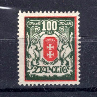 Známka Danzig, Mi.128Y (SG 100a)*, 100 M
