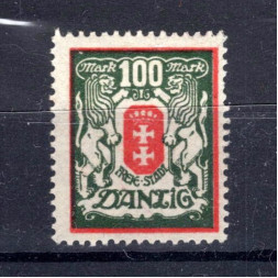 Známka Danzig, Mi.128Y (SG 100a)*, 100 M