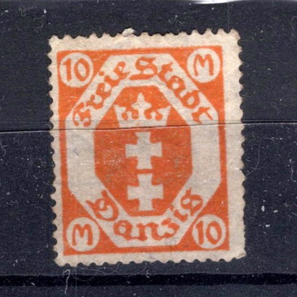 Sello Ciudad Libre de Dánzig, Mi.110 (SG 89), MH, 10 M