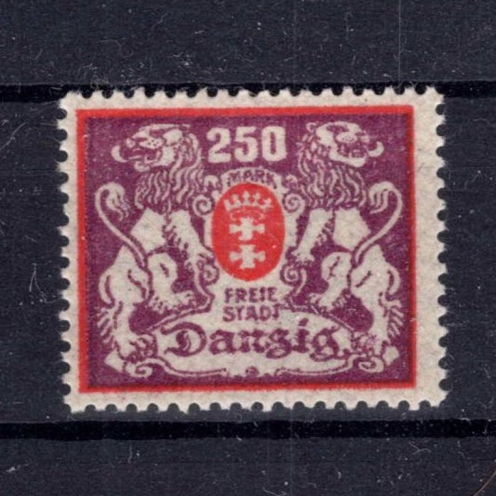 Briefmarke Frei Stadt Danzig, Mi.143 (SG 124)*, 250 M
