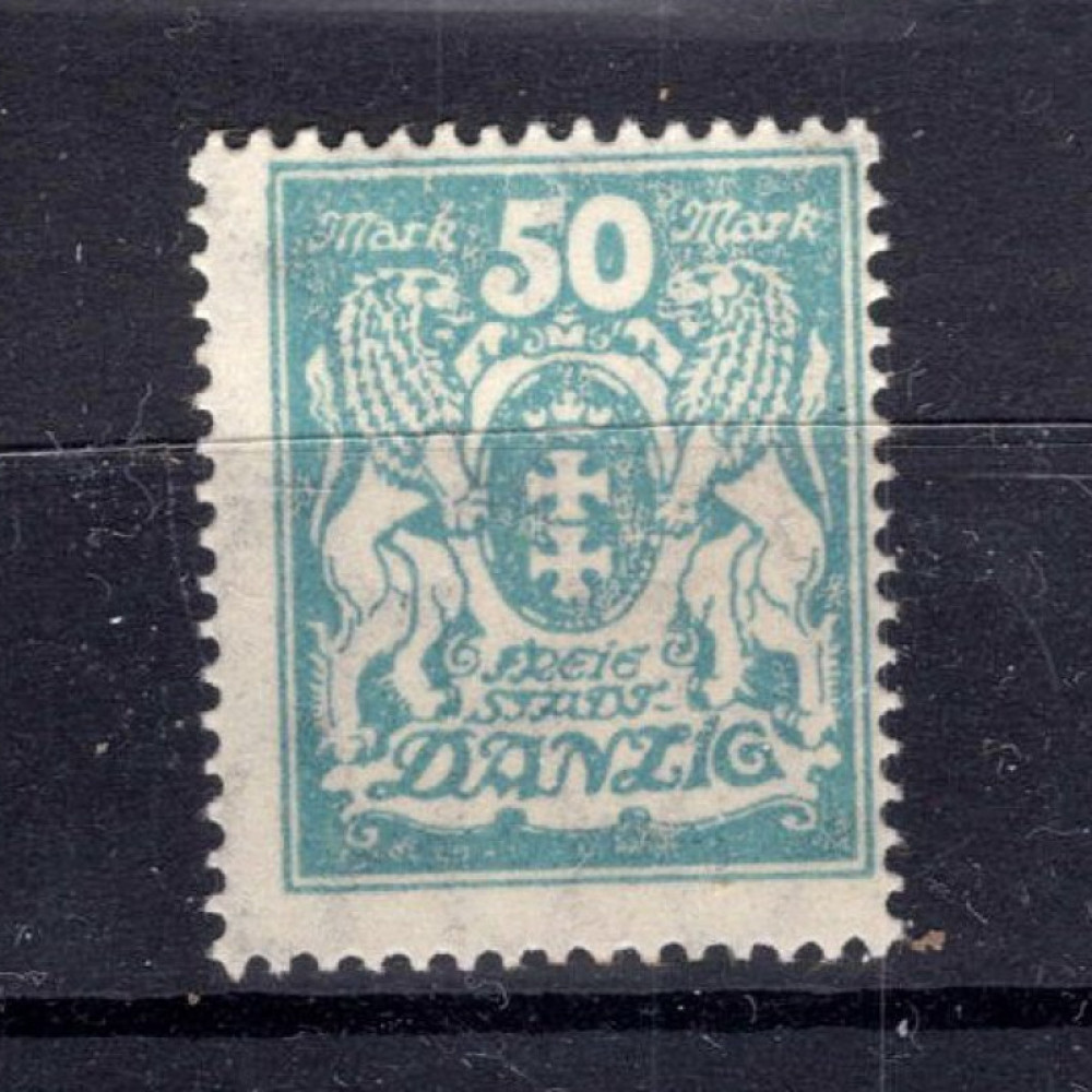 Sello Ciudad Libre de Dánzig, Mi.139 (SG 136), MH, 50 M