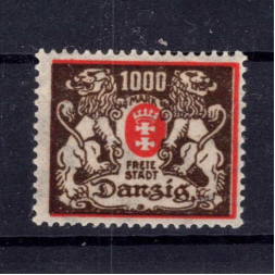 Briefmarke Frei Stadt Danzig, Mi.145 (SG 128)*, 1000 M