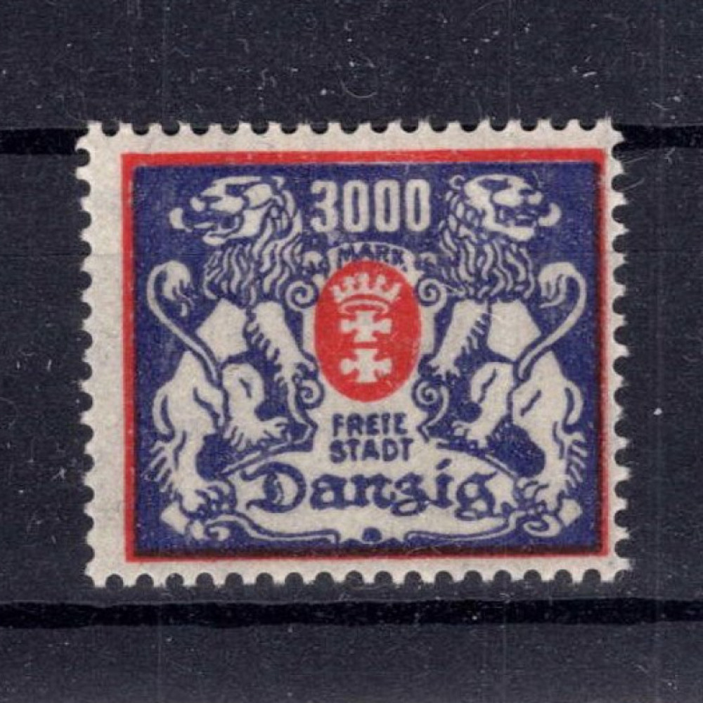 Stamp Danzig, Mi.146 (SG 129), MH, 3000 M