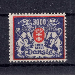 Briefmarke Frei Stadt Danzig, Mi.146 (SG 129)*, 3000 M