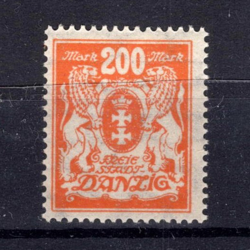 Briefmarke Frei Stadt Danzig, Mi.142 (SG 138)*, 200 M