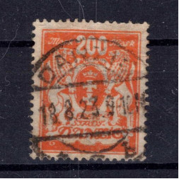 Sello Ciudad Libre de Dánzig, Mi.142 (SG 138), Usado #, 200 M