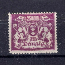 Sello Ciudad Libre de Dánzig, Mi.156 (SG 134), (*), 250000 M