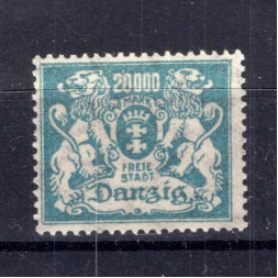 Sello Ciudad Libre de Dánzig, Mi.153 (SG 131), MH, 20000 German
